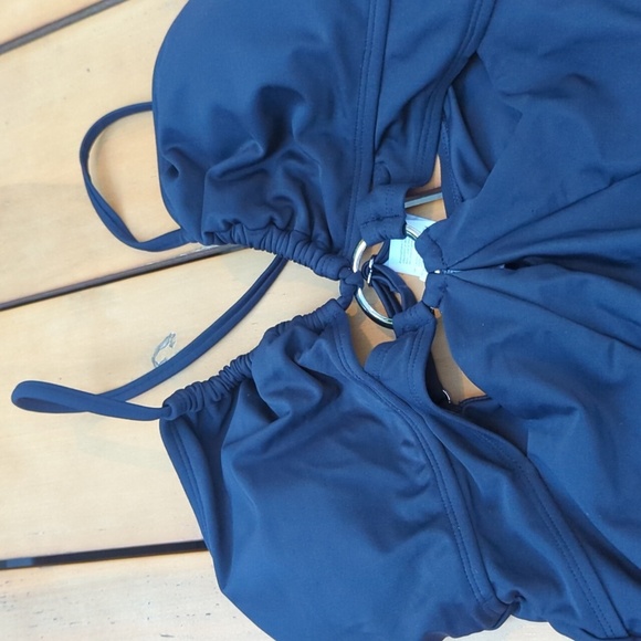 CUPSHE Women's One Piece Swimsuit Plunge Neck Cutout High Cut O Ring - L NWT - Picture 3 of 6